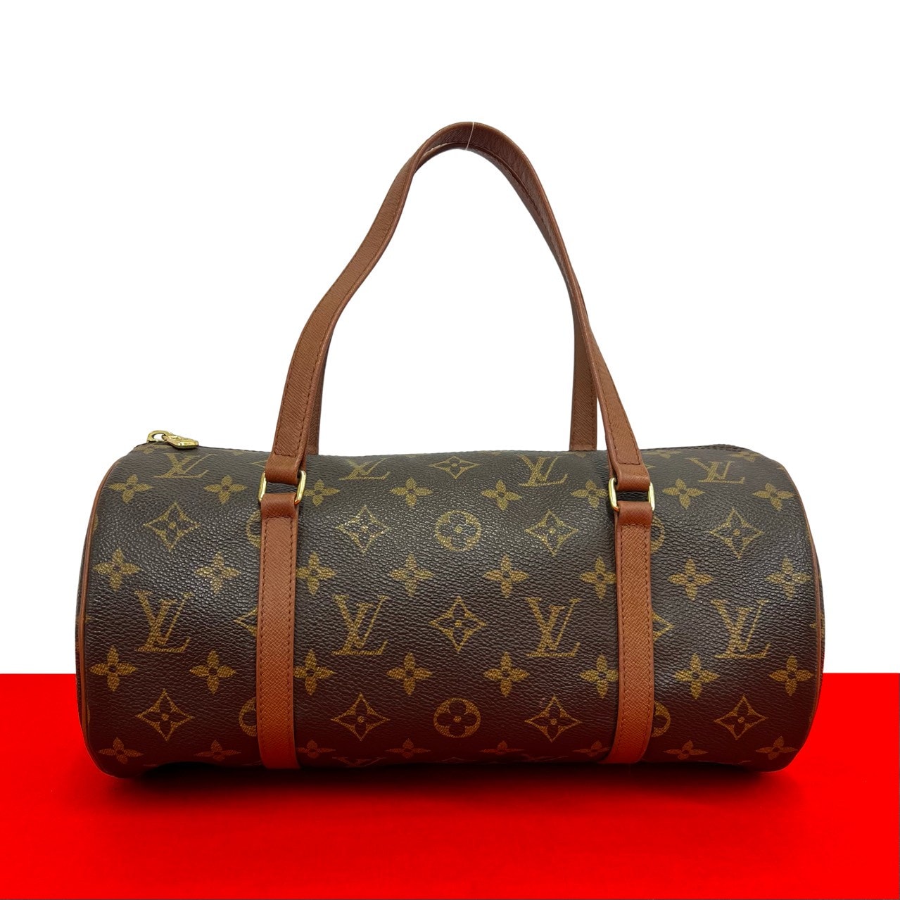 LOUIS VUITTON ルイヴィトン パピヨン 30 モノグラム PVC レザー ハンドバッグ ブラウン
 18802