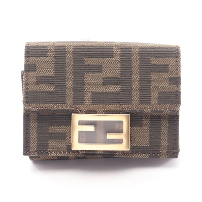 フェンディ FENDI バゲット ズッカ 三つ折り財布 財布 キャンバス レディース ブラウン系 / ブラック系 8M0395A98PF0A6E 【新品】
