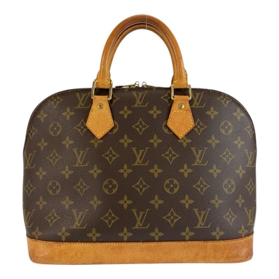 LOUIS VUITTON ルイヴィトン モノグラム アルマ ブラウン ゴールド金具 PVC レザー/ ハンドバッグ 1-0294289 【中古】