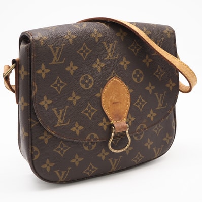 LOUIS VUITTON ルイ・ヴィトン モノグラム キャンバス サンクルーGM M51242 ショルダーバッグ ブラウン コーティングキャンバス レザー レディース