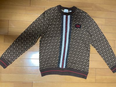 Burberry TB総柄モノグラム ストライプスウェット