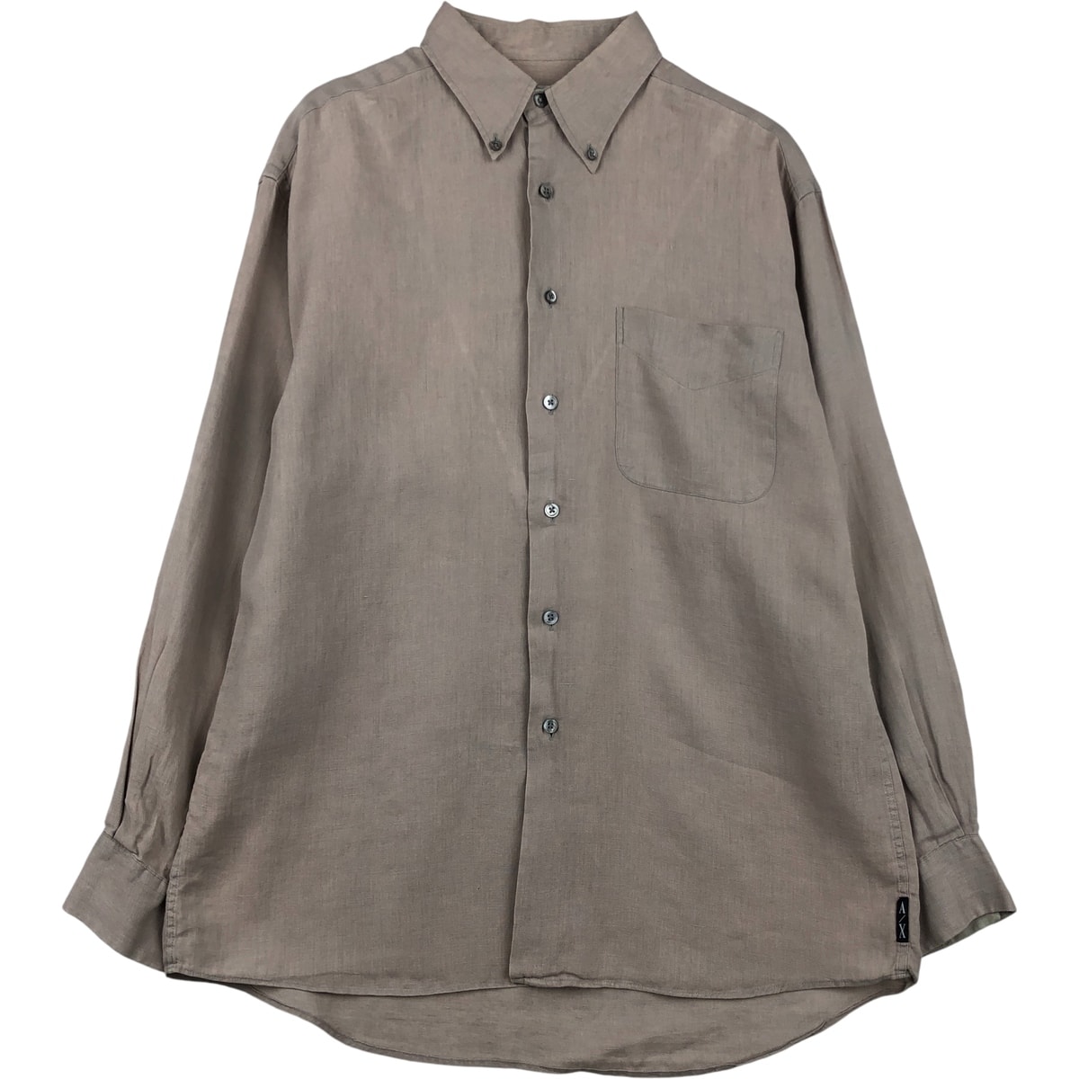 古着 ジョルジオアルマーニ Giorgio Armani ARMANI EXCHANGE 長袖 リネン ボタンダウンシャツ メンズM相当/eaa614730