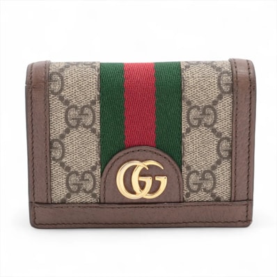■美品 グッチ GGスプリーム シェリー ライン523115 二つ折り 財布
