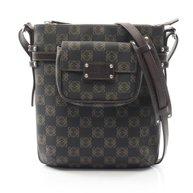 ロエベ LOEWE アナグラム ショルダーバッグ バッグ PVCコーティングキャンバス レザー レディース ブラック系 / ブラウン系 【中古】