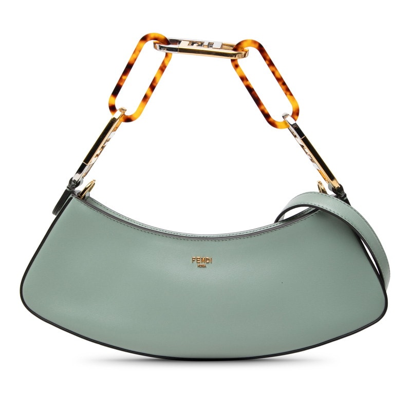 フェンディ オーロック スウィング ハンドバッグ ワンショルダー 8BS068 グリーン系 レザー レディース FENDI 【中古】