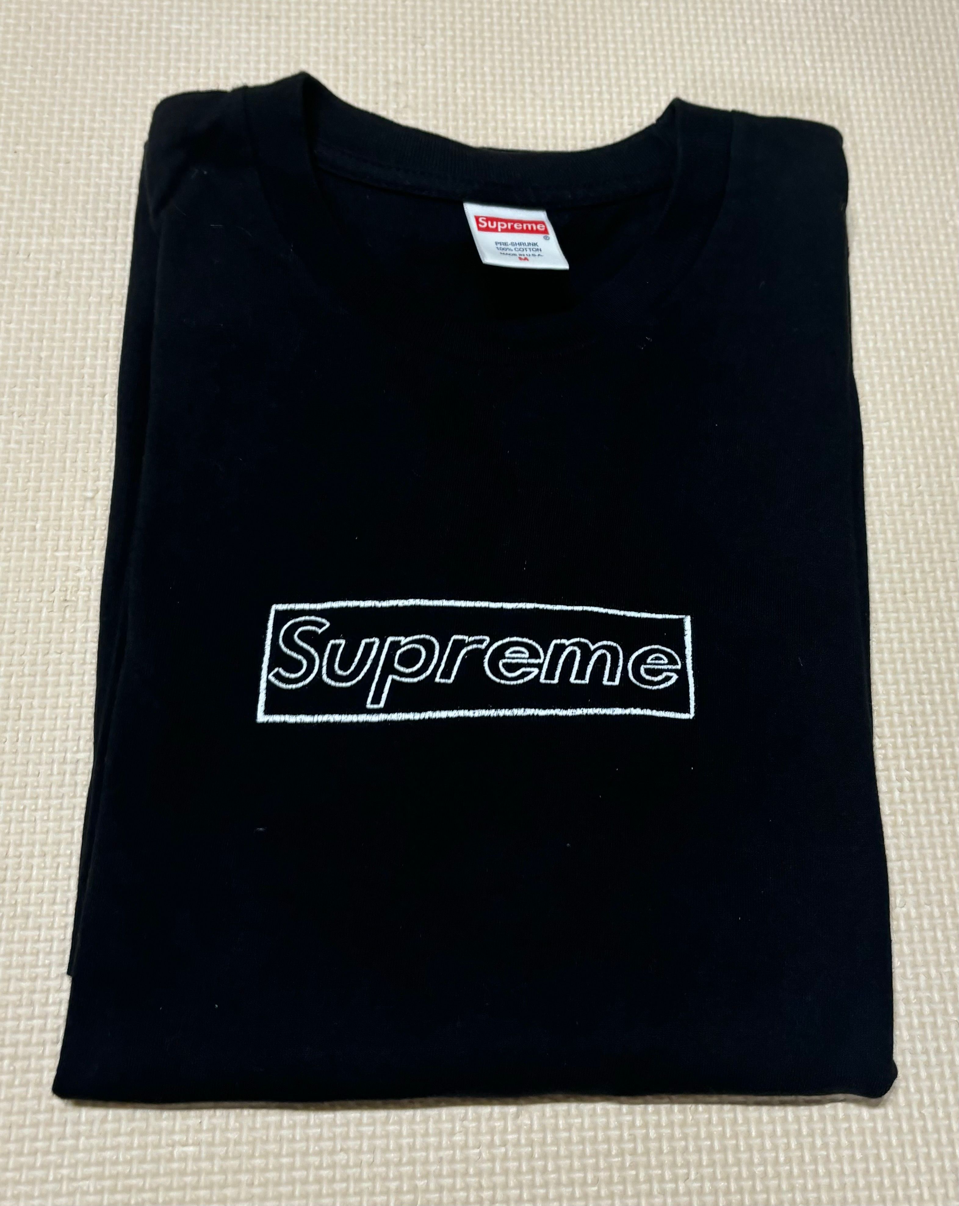 Supreme KAWS Chalk Logo Tee "Black"