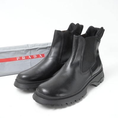 ■美品■PRADA プラダ ブーツ サイズ38 1/2 チェルシーブーツ サイドゴアブーツ ブランド古着【中古】20260903/RB0446