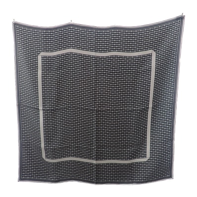 シャネル CHANEL ココマーク スカーフ シルク ブラック レディース【中古】【Aランク】