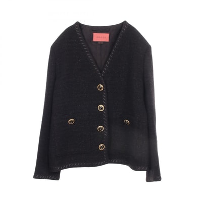 グッチ GUCCI ツイード 衣料品 アウター ウール ナイロン レディース ブラック系 614134 【中古】