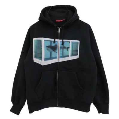 Supreme シュプリーム パーカー 25SS x Damien Hirst Zip Up Hooded Sweatshirt ダミアン ハースト ジップアップ フーデッド スウェットシャツ フーディー パーカー ブラック系 M【中古】