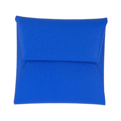 超美品 HERMES エルメス バスティア ブルー シルバー金具 ヴォーエプソン コインケース 小銭入れ W刻印 1-0253053 【中古】