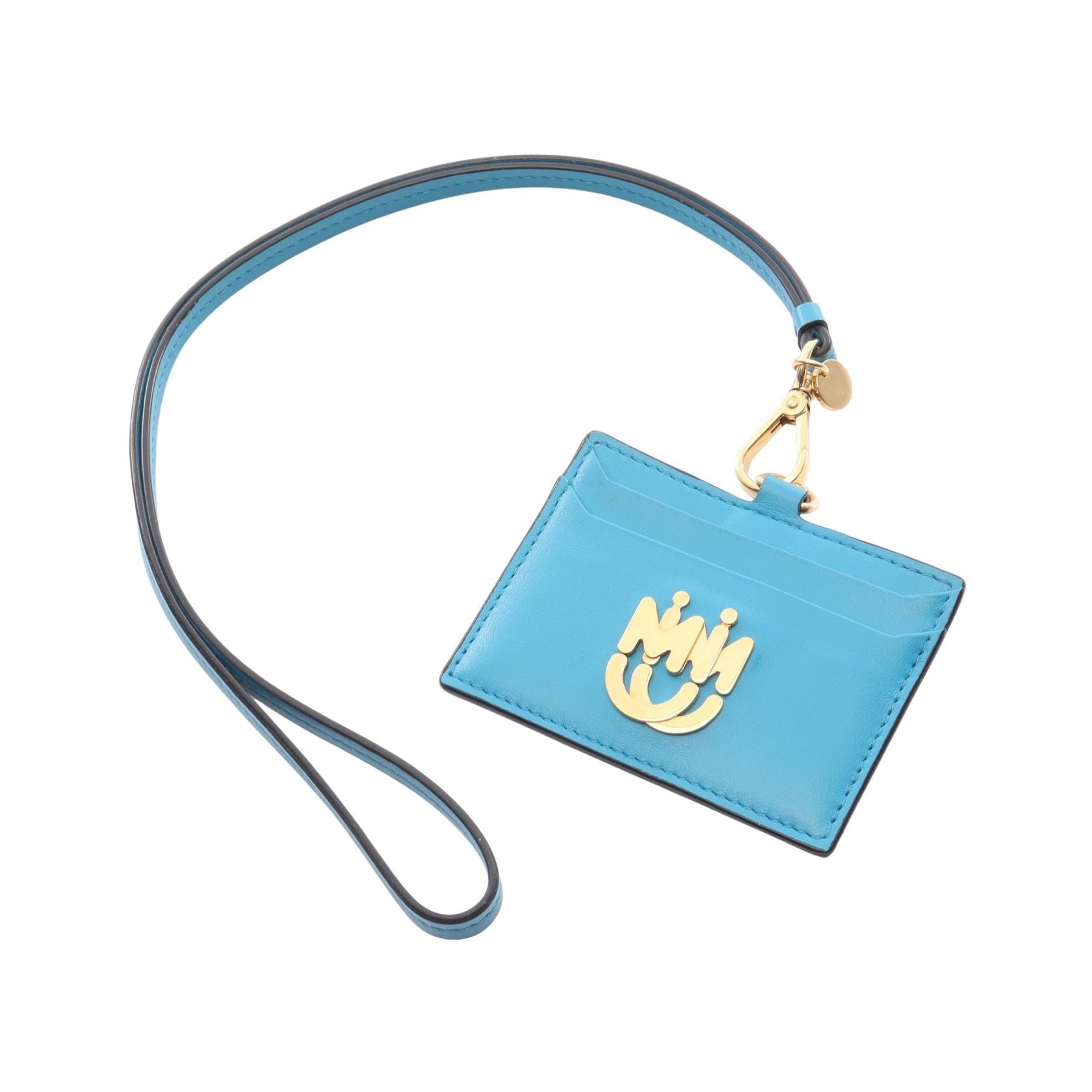 ミュウ ミュウ Miu Miu LIGHT CALF カードケース アクセサリー レザー レディース ブルー系 5MC061 【中古】