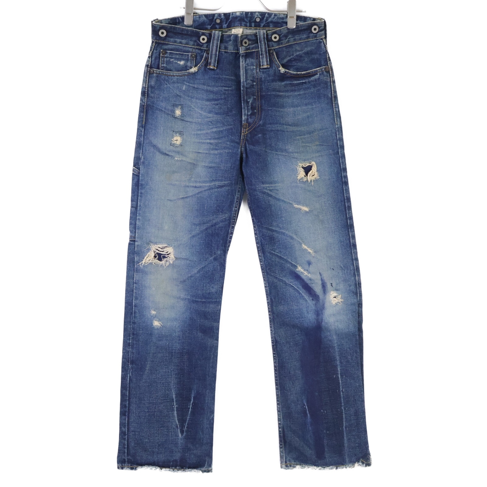 ダブルアールエル 【国内正規】USA製 PP-PM-HS-0069 BALTIMORE 2nd ボルチモア2nd ヴィンテージ加工 バックルバック 月桂樹ボタン ボタンフライ デニムパンツ 29