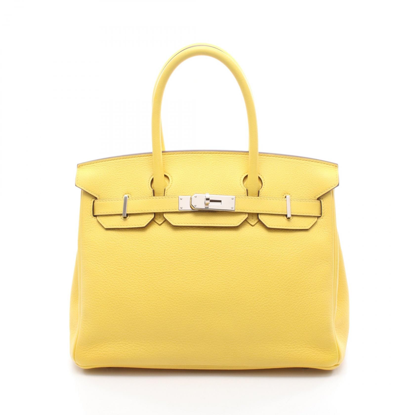 エルメス HERMES バーキン30 ハンドバッグ バッグ レザー トリヨンノビーヨ トリヨンノビーヨ ジョーヌナプル D刻印(2019年製造) レディース イエロー系 【中古】