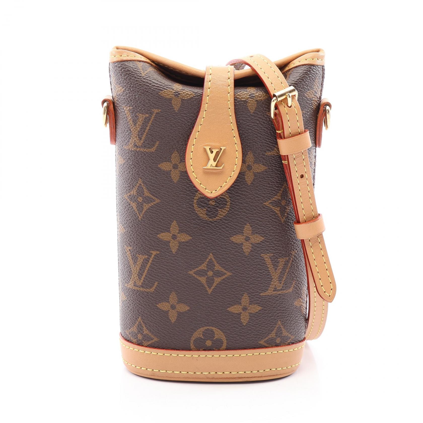 ルイ・ヴィトン LOUIS VUITTON フォールド ミーポーチ モノグラム ショルダーバッグ バッグ PVCコーティングキャンバス レザー レディース ブラウン系 M80874 【中古】