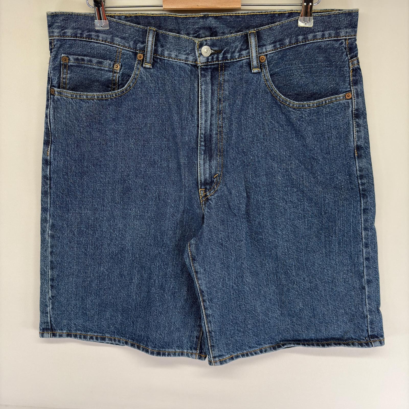 古着 リーバイス Levi's デニム パンツ テーパード バギー ハーフ ショートパンツ ジップ ショートパンツ ジップ w38  ブルー系 メンズ