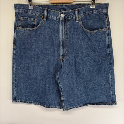 古着 リーバイス Levi's デニム パンツ テーパード バギー ハーフ ショートパンツ ジップ ショートパンツ ジップ w38 ブルー系 メンズ