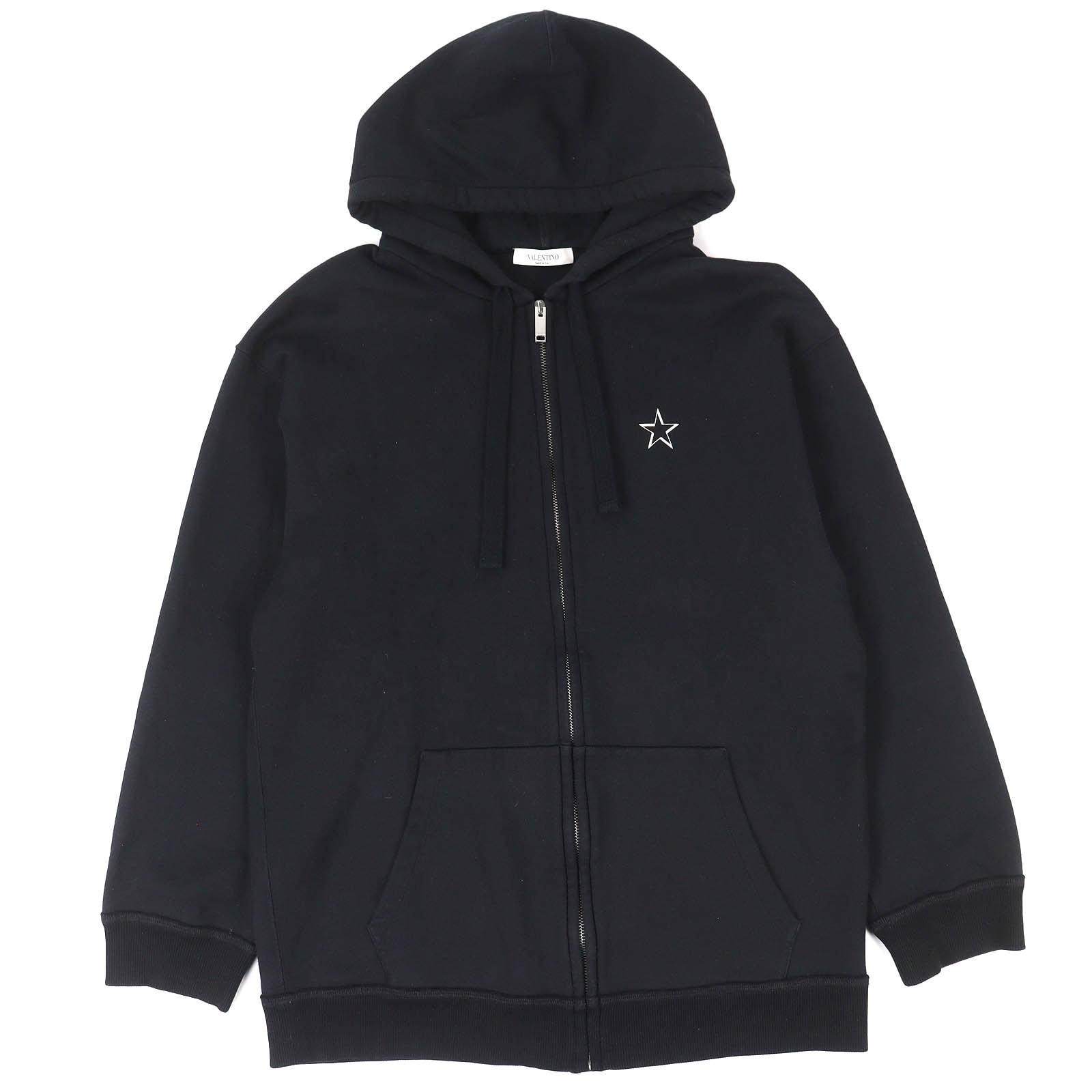 美品 ヴァレンティノ VLTNロゴ パーカー 黒 S TV3MF10W63B