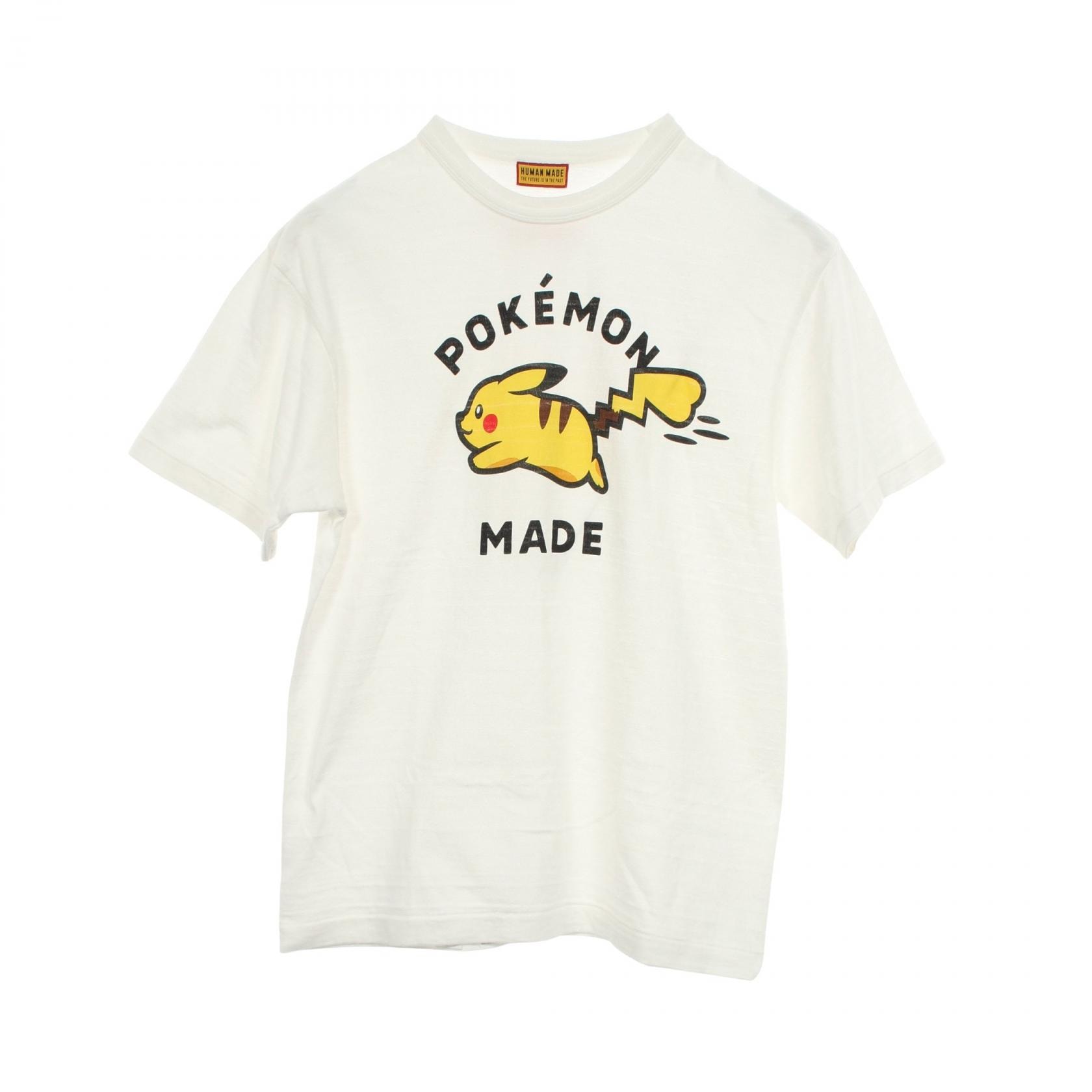 ヒューマンメード HUMAN MADE HUMAN MADE × POKEMON ピカチュウ 半袖Tシャツ 衣料品 トップス コットン メンズ ホワイト系 【中古】