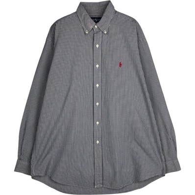 古着 ラルフローレン Ralph Lauren BLAKE ギンガムチェック 長袖 ボタンダウンチェックシャツ メンズL相当/eaa628967