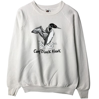 古着 90年代 フルーツオブザルーム FRUIT OF THE LOOM 鳥柄 アニマル スウェットシャツ トレーナー USA製 メンズL相当 ヴィンテージ/eaa588500