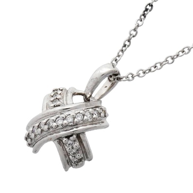 ★SALE【6jhb0104】ティファニー ネックレス シグネチャー K18WG ホワイトゴールド ダイヤモンド【中古】レディース