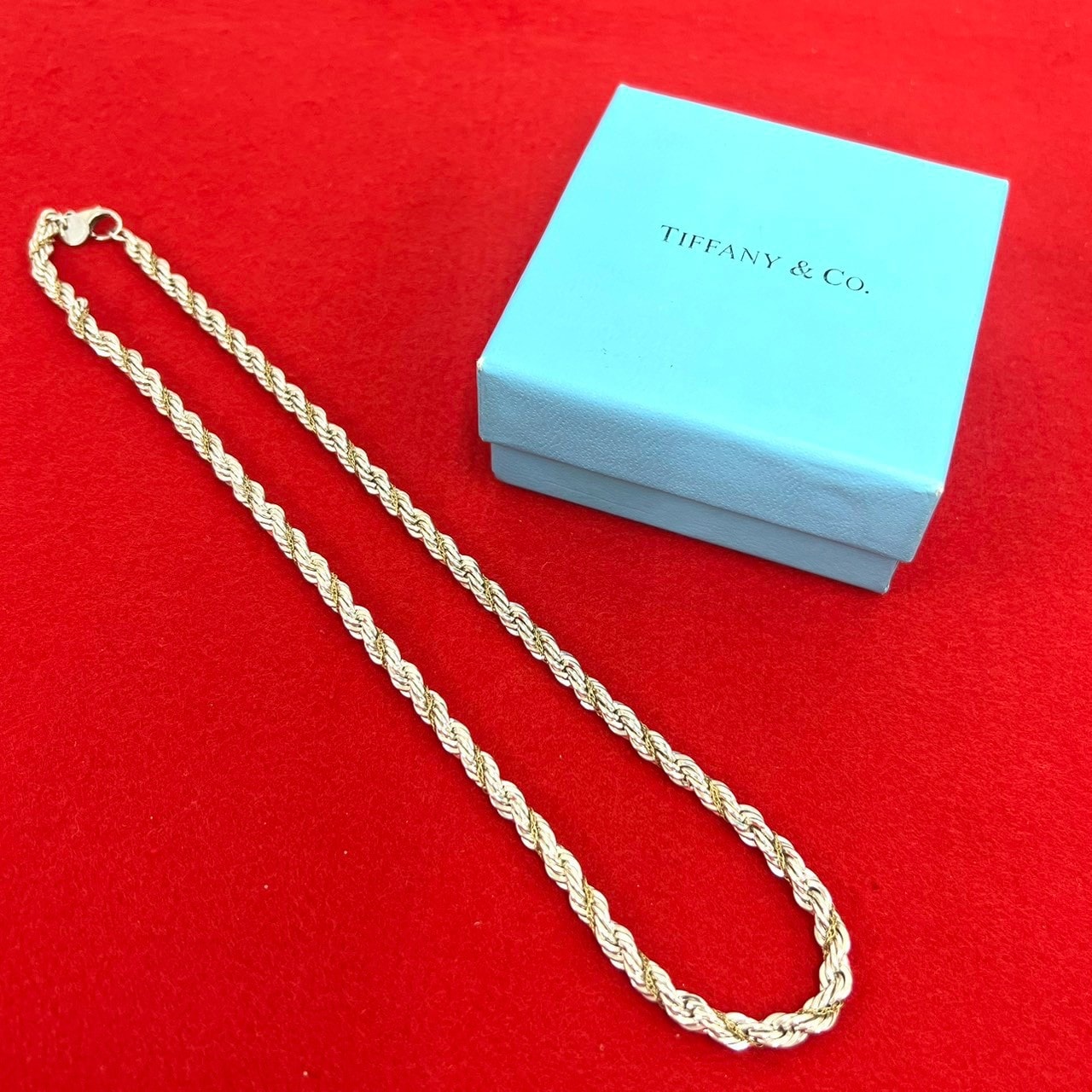 TIFFANY&Co. ティファニー ツイストロープ チェーン ネックレス シルバー925 K18イエローゴールド ネックレス シルバー
48833