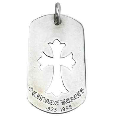 Chrome Hearts Cutout Cross Large Dog Tag Pendant Top SV925 "Silver"