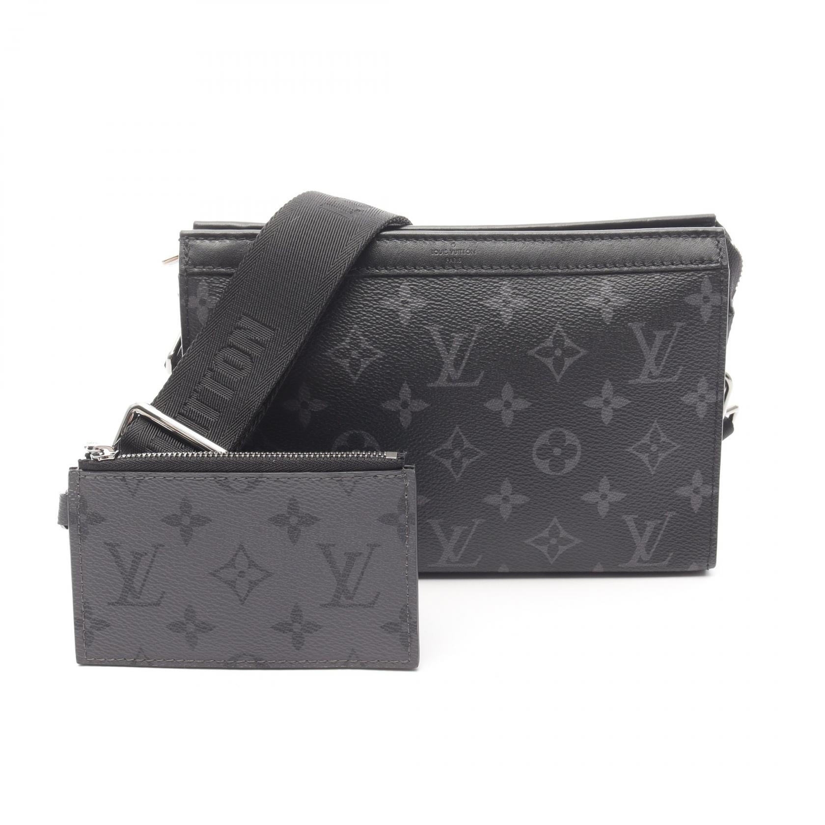 ルイ・ヴィトン LOUIS VUITTON ガストン ウェアラブル ウォレット ショルダーバッグ バッグ PVCコーティングキャンバス モノグラム・エクリプスリバース グレー メンズ ブラック系 / グレー系 M81124 【中古】