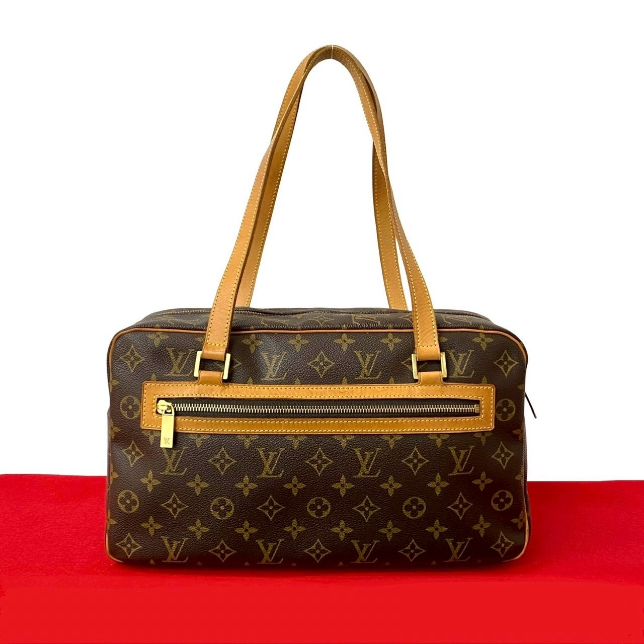 LOUIS VUITTON ルイヴィトン シテ GM モノグラム レザー PVC ショルダーバッグ ブラウン
34689