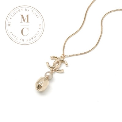 シャネル CHANEL ネックレス ペンダント チョーカー ゴールド ココマーク パール