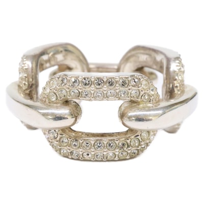 アンブッシュ 925 CHAIN RING 2 CRYSTAL チェーン スワロフスキークリスタル M