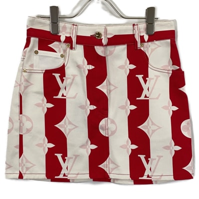 ルイヴィトン RW212J D17 FLSK05 モノグラムフラワー デニムミニスカート 34
