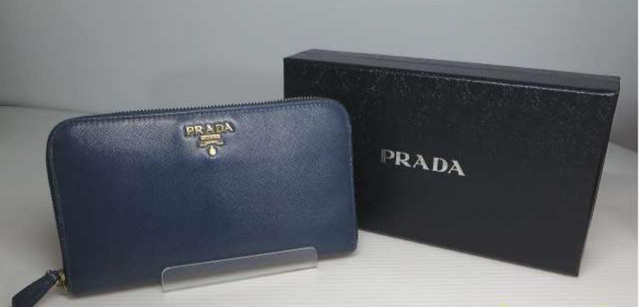PRADA Large Saffiano Leather Wallet "Bluette"