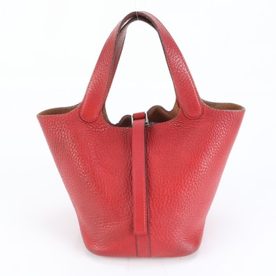 ■美品 エルメスピコタン □M 刻印 PM レッドハンドバッグ レザー