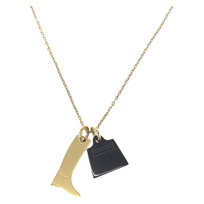 超美品 HERMES エルメス アミュレット マロキニエ ゴールド ブラック メタル バッファローホーン/ ネックレス ペンダント 506103 【中古】