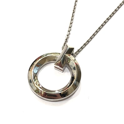 ティファニー TIFFANY&Co. Tワン サークル ペンダント WG750 金 チェーンネックレス アクセサリー ジュエリー ネックレス Au750 シルバー