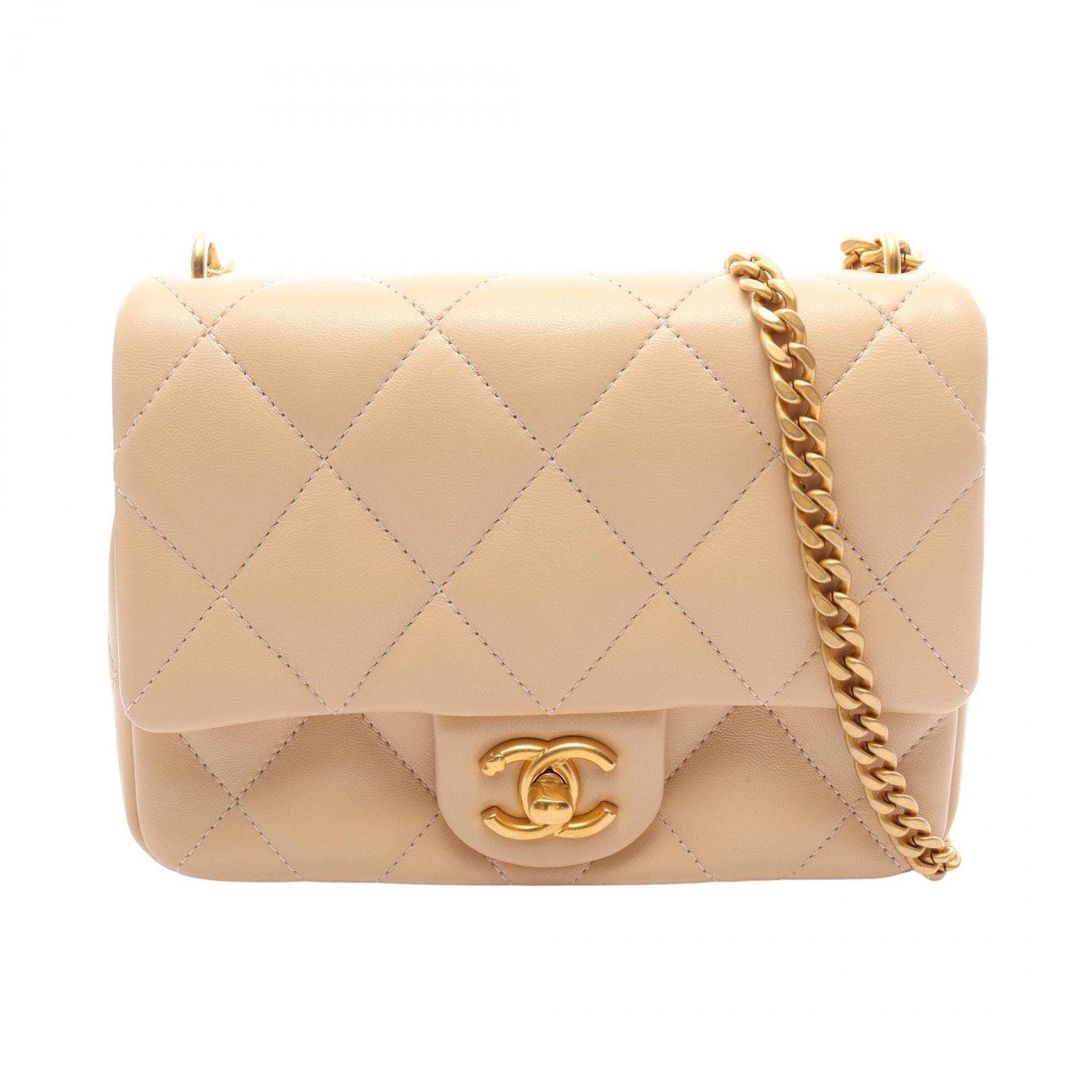 シャネル CHANEL マトラッセ ショルダーバッグ バッグ ラムスキン(羊革) レディース ベージュ系 AS3829 【中古】