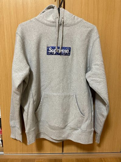 Supreme Bandana Box Logo Hooded Sweatshirt "Grey"