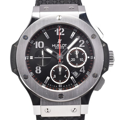 ウブロ HUBLOT 301.SX.130.RX ビッグバン スチール ブラック 自動巻き メンズ 良品 箱・保証書付き D#146130