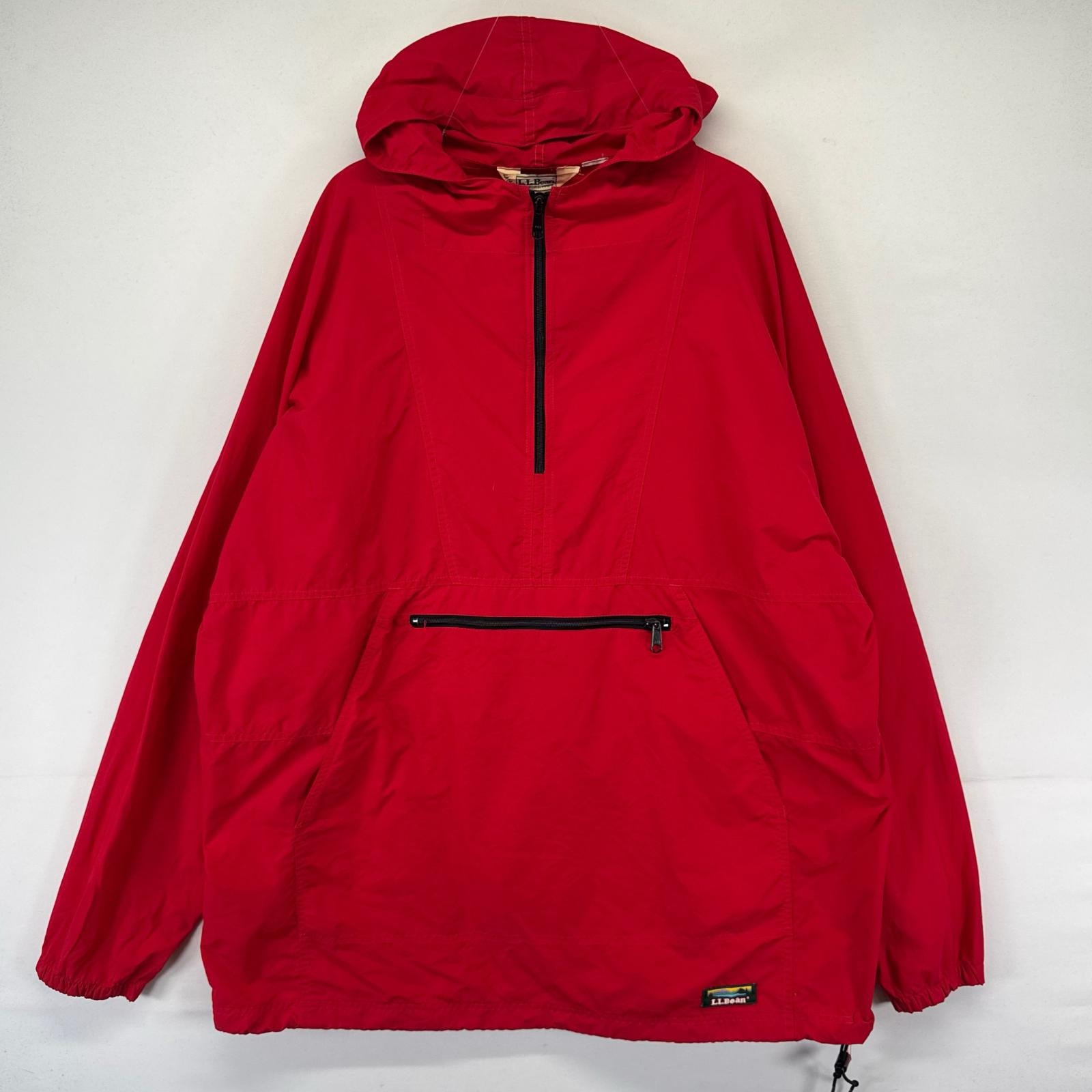 古着 80's/80年代 エルエルビーン L.L.Bean ジャケット ナイロンジャケット ハーフジップ アノラックパーカー  レッド系 メンズ