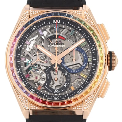 ゼニス デファイエルプリメロ21レインボー RG/バゲットサファイヤ 22.9003.9004/72.R585 PG・RG 自動巻