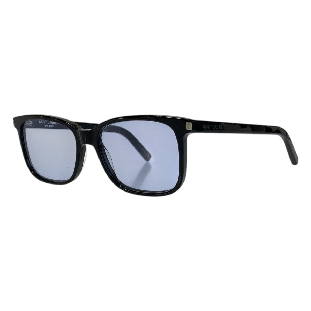 SAINT LAURENT サンローラン ブラック 黒 ブルー プラスチック サングラス 男女兼用 スクエア 506772 【中古】