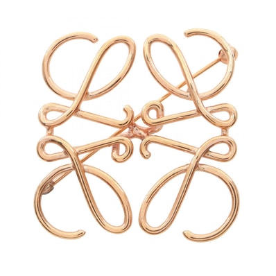 ロエベ LOEWE アナグラム ブローチ アクセサリー GP(ゴールドメッキ) レディース ゴールド系 【中古】