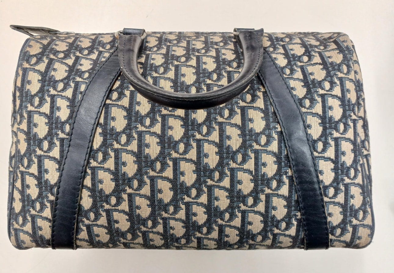 ディオール トロッター ミニボストン ハンドバッグ "ネイビー"