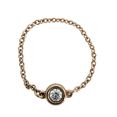 TIFFANY&Co. ティファニー 指輪 エルサペレッティ バイザヤード リング ジュエリー アクセサリー 18金PG Au750 K18ピンクゴールド ダイヤモンド 約8号 レディース 約0.5g【中古品】