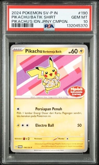 PSA10】バティックシャツを着たピカチュウ (フラワーピカチュウ柄) P