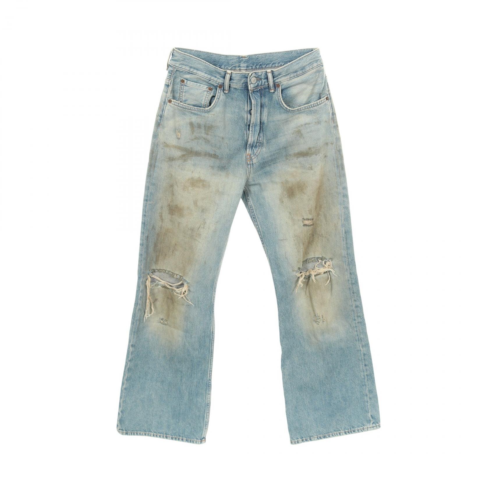 アクネストゥディオズ ACNE STUDIOS Penicillin distressed ダメージ加工 デニムパンツ 衣料品 ボトムス コットン レディース ブルー系 【中古】
