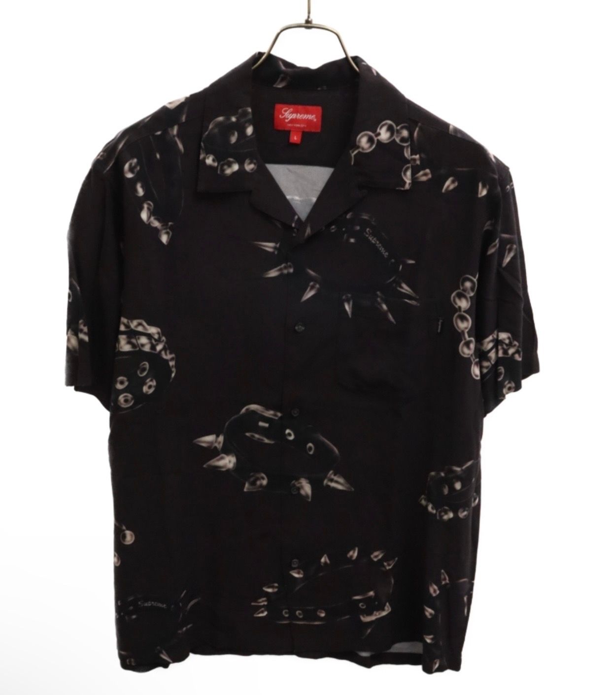 supreme studded collars rayon ss shirt