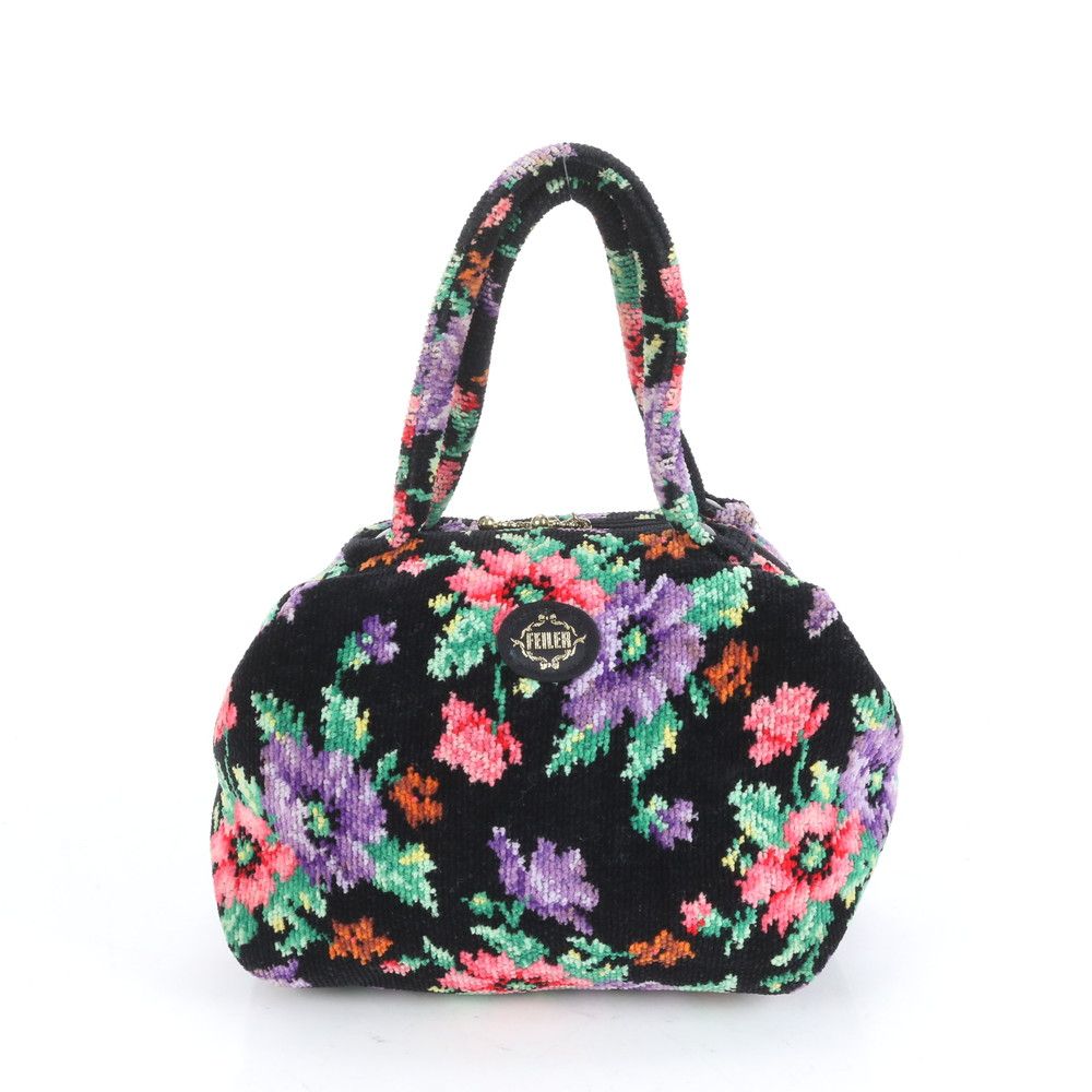 ■美品 フェイラー フラワー 花柄 シュニール織トート バッグ